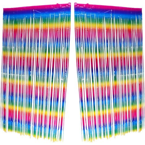2 Pièces Rideau de Pluie Décoratif Arc-en-Ciel 1x2m, Pet (1/5)