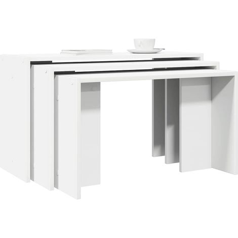 Nesting Tables 3 pcs White Engineered Wood vidaXL