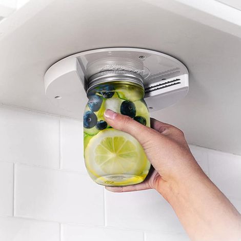 Abrefrascos para personas con poca fuerza en las manos, fácil de agarrar y desenroscar frascos de varios tamaños, accesorio esencial para la cocina. (1/5)