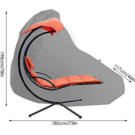 Housse Chaise Longue Suspendue - Tissu Oxford Haute Densité - Protection UV Pluie Vent - Pour Balancelle Jardin Balcon Pelouse - 185 x 117 x 198 cm (1/5)