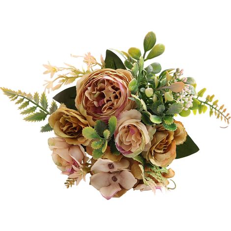 Bouquet De Pivoines Artificielles - Fleur En Soie Avec Branches Flexibles - Décoration Intérieure Et Extérieure - 1 Pièce (1/5)