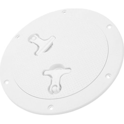 Trappe de bateau ronde de 9 pouces avec couvercle amovible, plaque de pont d'inspection pour navires RV blanc-Crezuo