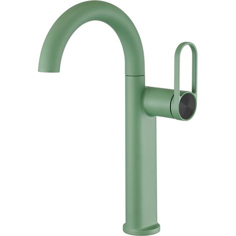 Mitigeur Lavabo Laiton Pivotant 360° Eau Chaude Froide Vert (1/5)