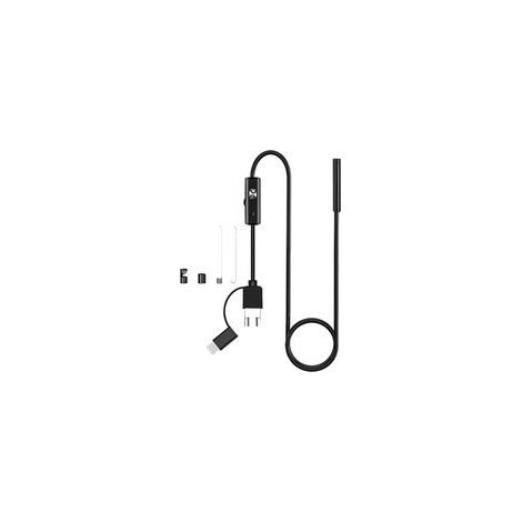 Caméra d'inspection semi-rigide ultra-mince 3-en-1 USB MicroType-C 5,5 mm, caméra endoscopique USB, étanche IP67 pour téléphones Android et Windows (5 mètres)
