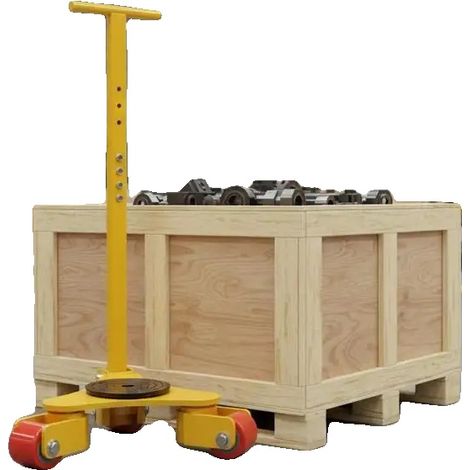 Carro de transporte, construcción de acero al carbono, ruedas de poliuretano de 360°, rojo. (1/2)