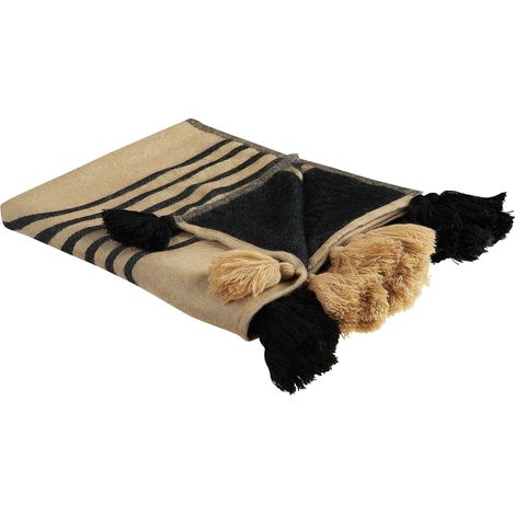 Kuscheldecke THAPREK Stoff 130 x 170 cm Beige