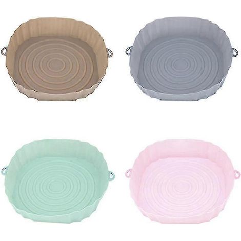 Plaque de cuisson pour friteuse à air chaud de 21 cm, panier à poulet frit, tapis de cuisson, casserole en silicone pour friteuse à air chaud