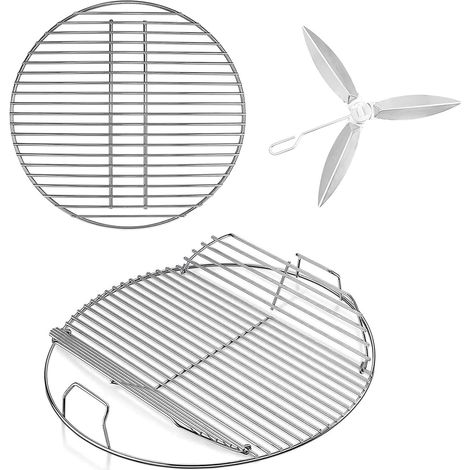 54,6cm Grille, 43,18cm grille à charbon et système de nettoyage pour Grils à Charbon Weber 57cm, gril bouilloire, grils à charbon One-Touch, Bar-B-Kettle et Master-Touch, pièces de rechange