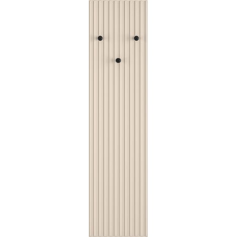 Selsey – Porte-manteau mural 34 cm – Lamelles décoratives – Panneau de particules stratifié – Couleur beige – Installation facile (1/4)