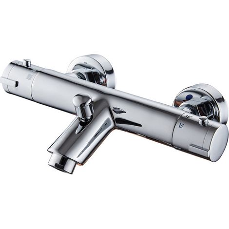 Mitigeur thermostatique de baignoire avec protection anti-brûlure pour robinet de baignoire Chromé (1/5)