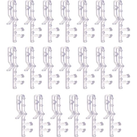 20 clip per mantovana per tende, clip di fissaggio in plastica trasparente per tende, clip di fissaggio invisibili per tende