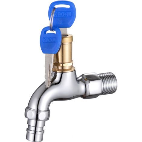 Robinet extérieur verrouillable avec clé, robinet d'eau en alliage de zinc avec serrure de sécurité pour jardin et potager