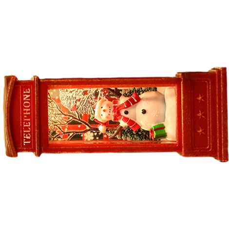 Décorations de Noël, vieil homme, bonhomme de neige, cabine téléphonique, petite lampe à huile, décor d'hôtel/KTV, ornements lumineux, cadeaux de Noël, cabine téléphonique (1/5)