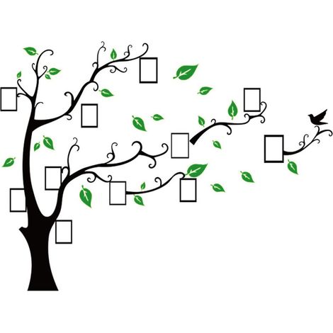 Sticker mural arbre 3D à faire soi-même avec cadre photo, décoration murale pour chambre d'enfant, salon ou chambre à coucher. (1/5)