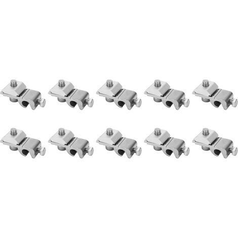 Lot de 10 pinces de mise à la terre pour panneaux solaires, cosses M6 en alliage d'aluminium, accessoire de raccordement pour câbles photovoltaïques. (1/5)