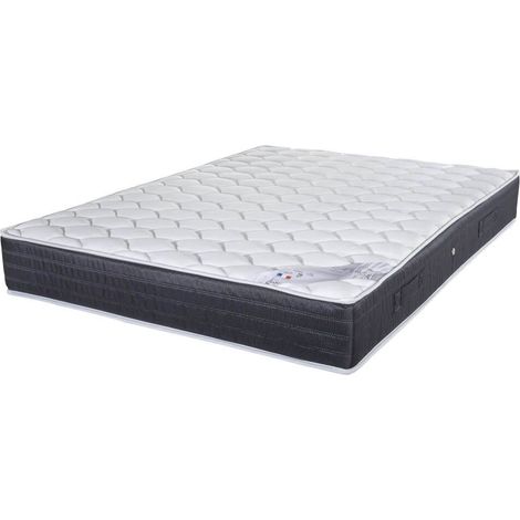 Matelas ressorts ensachés 140x190 cm – Hauteur 24 cm – 3 zones de confort – Soutien ferme – Coutil stretch 100% polyester – Ebac (1/5)