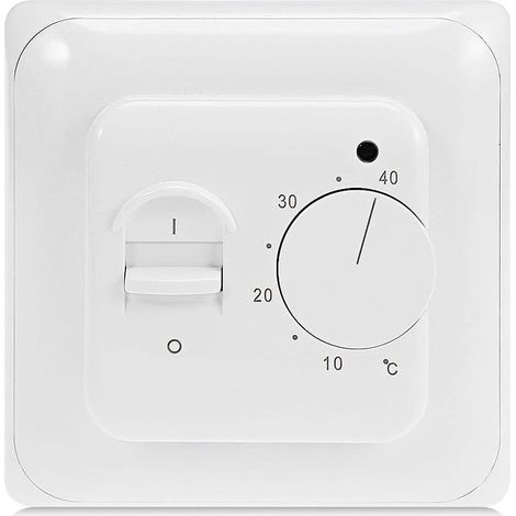 Manueller Raumthermostat für elektrische Fußbodenheizung mit Sonde AC 220V 16A, Mechanischer Fußbodenheizungs-Thermostatregler [Energieklasse A+++] (1/5)