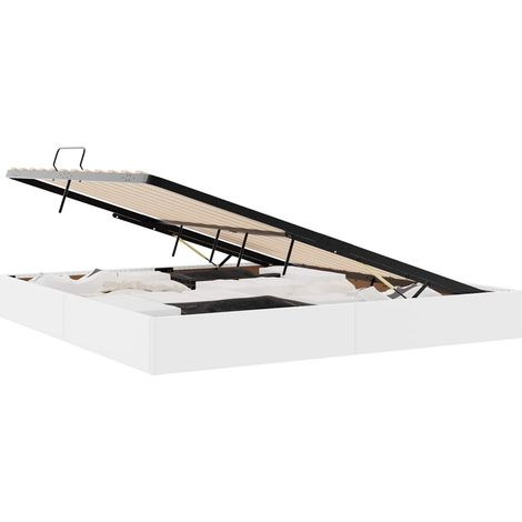 Letto ottomano Bianco Puro 200 x 200 cm Pelle Sintetica vidaXL