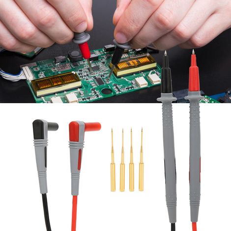 Cordon de test universel pour multimètre P1505, 150 cm, 1000 V/10 A, avec gaine en silicone et aiguille en cuivre (1/5)
