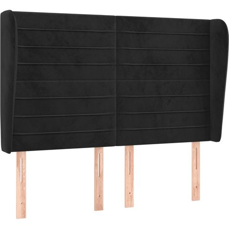 Maison Exclusive - Testiera ad Orecchio Nera 147 x 23 x 118/128 cm in Velluto
