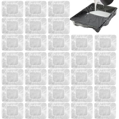doublures de Plateau de Peinture, Lot de 30 revêtements jetables pour bac à Peinture de 9 in, Grand Plateau de Peintre, Plateau de Peinture jetable, Plateau de Peinture Transparent