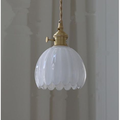 Rétro Lustre Suspendu Intérieur en Verre, 12cm E27 Vintage Suspension Luminaire pour Restaurant Salon Chambre Cuisine Bar Couloir Salle (Sans Ampoule) (1/4)