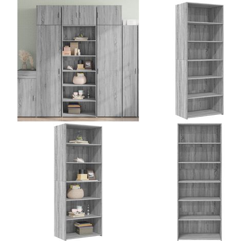 Buffet haut sonoma gris 70x41x185 cm bois d'ingénierie - Buffet Design Intemporel - Meuble Rangement - Commode Gris - Meuble Salon - Mobilier Contemporain - Home & Living (1/5)