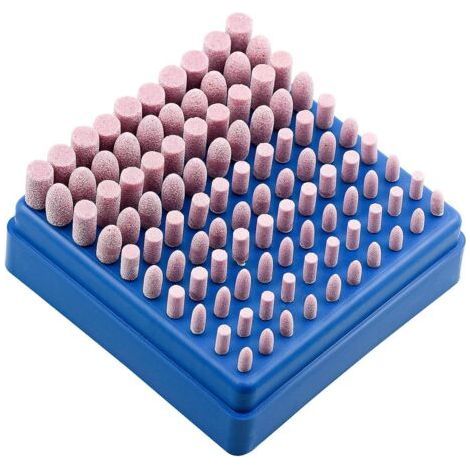 100 Pcs Abrasive Polishing Mounted Stone Rotary Tool Grinding Wheel for Dremel Rotary Tools 3mm Shank (1/5)