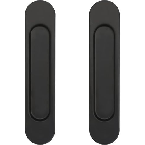 Poignée de Porte Coulissante Ovale 14,8 CM Poignée Porte Coulissante Poignées de Porte Coulissante Armoires, Fenêtres, Portes Coulissantes Noir (1/5)