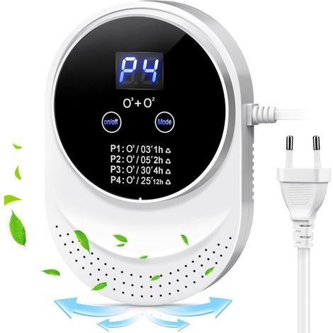 Générateur d'ozone Purificateur d'air, Générateur d'ion Négatif, Stérilisateur d'odeurs, Ioniseur d'air pour Chambre, Salle de Bain, Cuisine, Animaux Domestiques, Formaldéhyde, Odeur, Voiture (1/5)