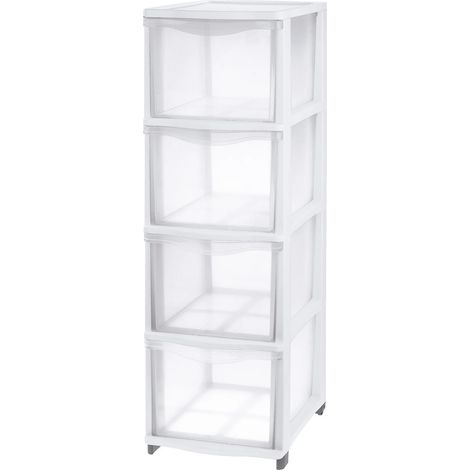 CASSETTIERA 'COVER LINE' colore trasparente/bianco  - TONTARELLI