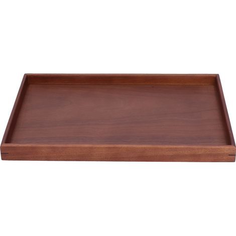 Plateau rectangulaire en noyer, set à thé, rangement tasses, plat à fruits, pour maison bureau thé alimentation (1/5)