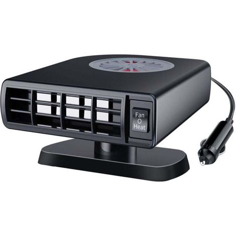 Dégivreur portable pour voiture, 12 V 120 W, ventilateur de désembuage avec fonction de chauffage et de refroidissement rapide 2 en 1 pour parebrise de voiture, dégivreur rapide avec prise