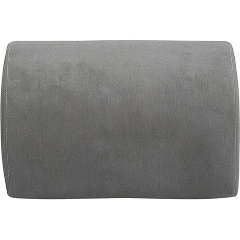 Wedge cushion with soft velvet cover, plush fabric cover, dark grey, firm yellow foam, 50 cm long x 33 cm high (1/5)