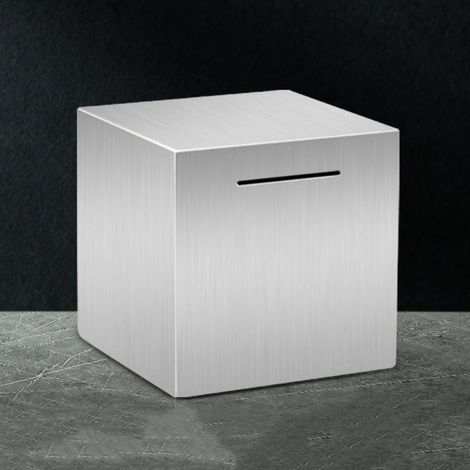 Grande tirelire sécurisée en acier inoxydable, idéale pour les enfants (convient uniquement au contenu, qui ne peut être retiré). Dimensions : 20 x 20 x 20 cm.