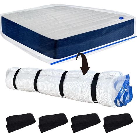 Sac sous vide pour matelas avec 4 sangles de tension, matelas de déménagement et de rangement (1/5)