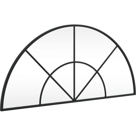Miroir mural noir 80x40 cm arche fer