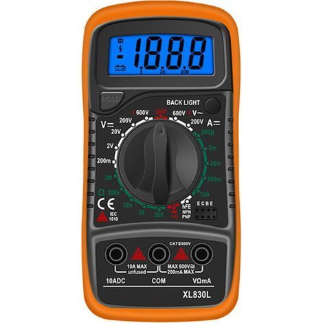 XL830L Digital Multimeter, High-Precision Multifunction Multimeter with Digital Display, Resistance and Voltage Meter - AquaForge (1/5)