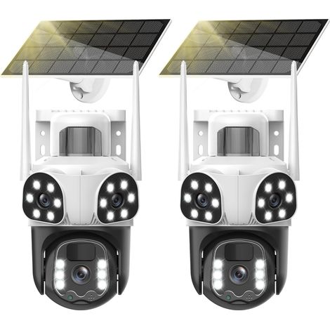 6K Caméra Surveillance WiFi Extérieure sans Fil, Triple Objectif Camera Solaire Extérieur avec Panneau, 355° PTZ, Vision Nocturne, Suivi Automatique, Audio Bidirectionnel, PIR Détection Humaine (1/5)