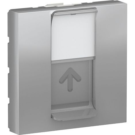 Unica - prise pour 1 RJ45 Keystone/Systimax - 2 mod - Alu - méca seul (NU946130) (1/2)