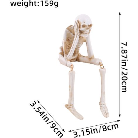 Figurines de crânes en résine pour la fête des fantômes d'Halloween - Décorations de cadres en forme de crâne : Ne pas écouter, ne pas voir, ne pas parler