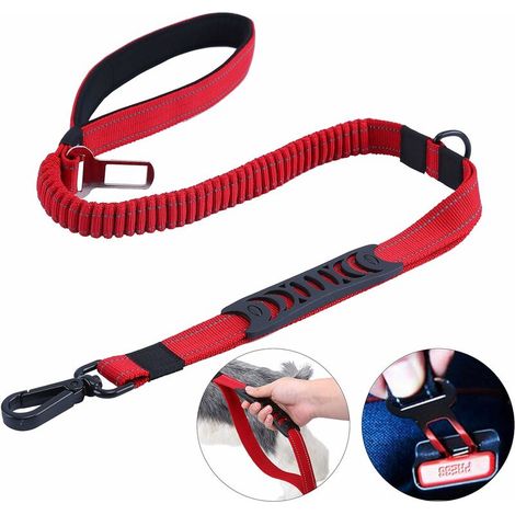 Smart 7 In 1 Multifunctional Dog Leash Robust, Adjustable And Durable Nylon Reflective Material Hands Free Running Training Leash red (1/5)