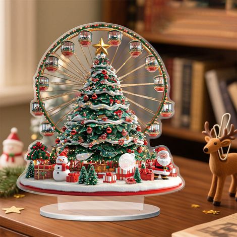Figurines Acrylique - Scène Roue De La Fortune 2D - Décoration Neutre Pour Noël Et Anniversaire - 20 x 18 x 2 cm - Lot de 1 (1/5)
