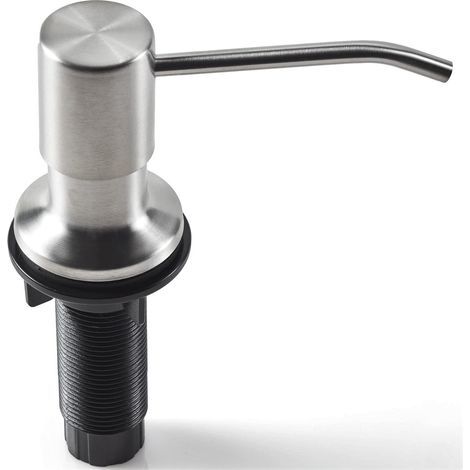 Soap Dispenser for Kitchen Sink (Brushed Nickel), Stainless Steel, Refill from the Top, Built in Design with Large Liquid Soap Bottle (1/5)