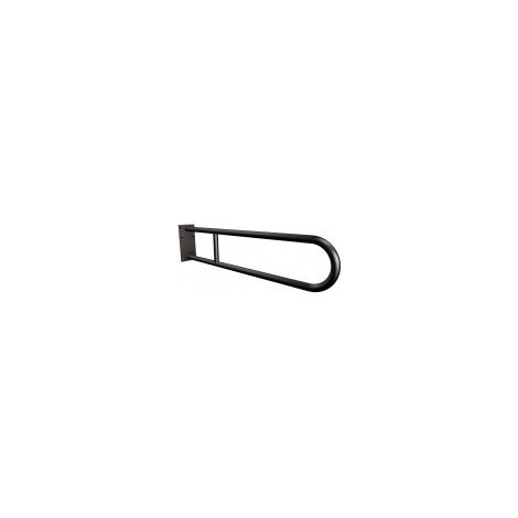 Poignée semi-circulaire fixe avec plaque 80 cm noire