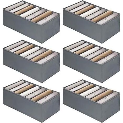 Rangement Vetement,6 pcs Organisateur Armoire Vetement Pliable,Boite Rangement Vetement avec 7 Compartiments pour Soutiens - (1/4)