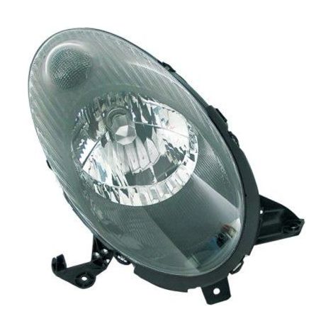Phare avant droit H4 fond noir Nissan Micra K12 phase 1 et 2 2003-2007