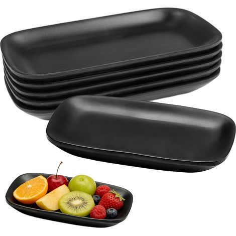 6-Piece Rectangular Mezze Plates, 15.5 x 9 x 2 cm (1/5)