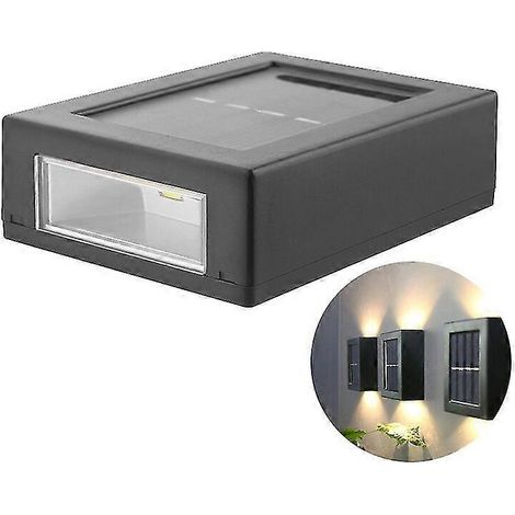 Lot de 2 lampes solaires murales étanches pour jardin, clôture ou éclairage public (lumière chaude) (1/5)