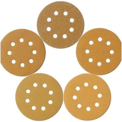 Disques Abrasifs Auto-agrippants 125mm 8 Trous - 100 Pièces, Papier de Ponçage Mixte Grain 60/80/120/240/320, Disques Ponceuse Orbitales, Crochet et Boucle, Pour Meulage et Polissage du Bois et Métal (1/5)